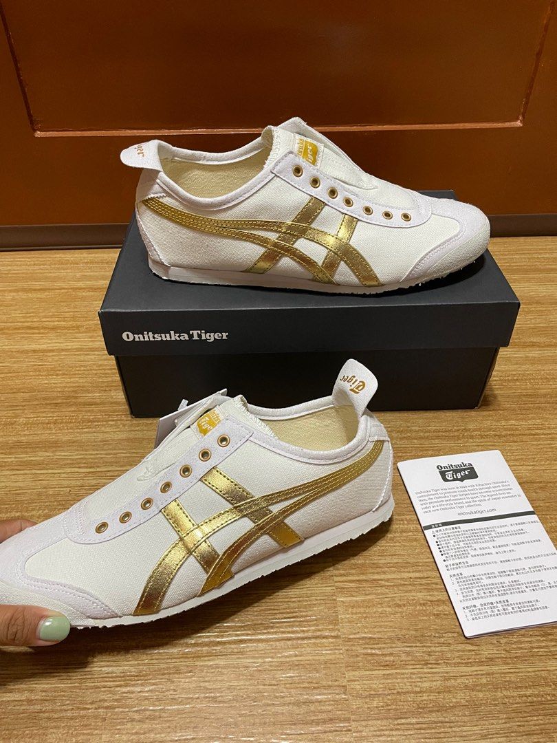 Onitsuka tiger shop white and gold