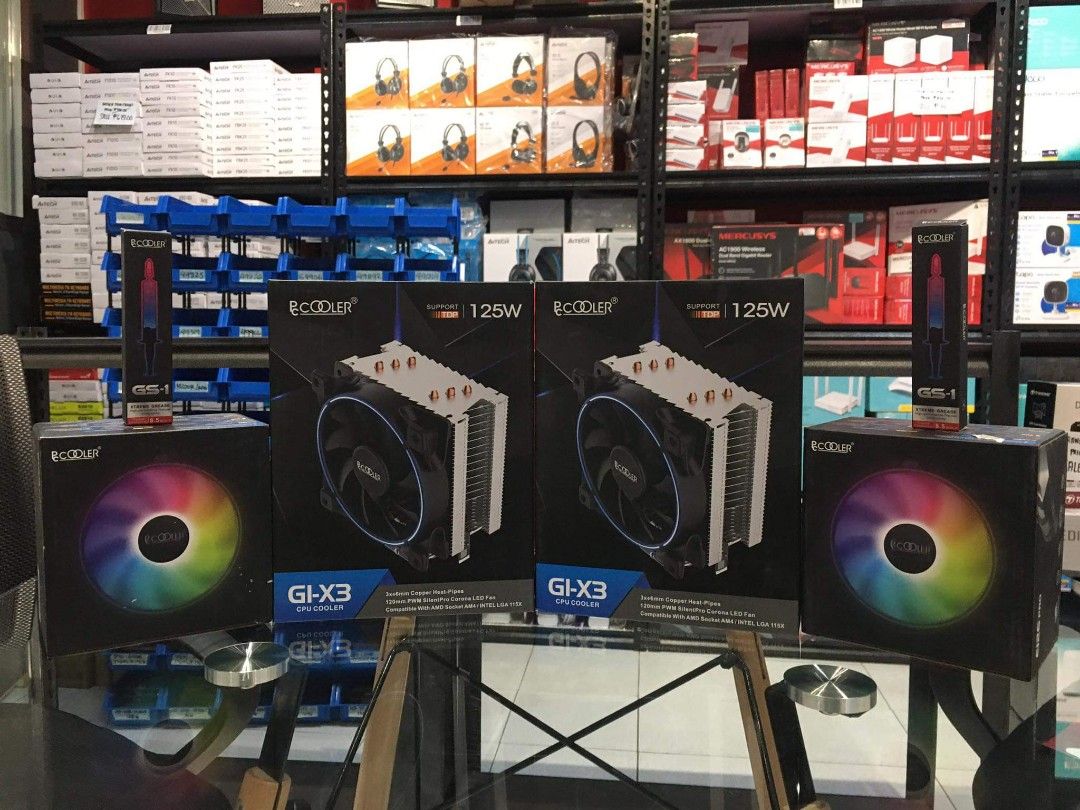 Pc Cooler for sale! (Category: Computer Parts) located in Makati City. Submitted by techubstoreandaccessories (Listing ID 1211542662, Image 1). Description: 🔻 PC Cooler E126PRO CPU Cooler Fan TPD 92W Halo SRGB 🔻 PC Cooler GI-X3B CPU Cooler Fan Full Tower TPD 125W RGB Strip 🔻 PC Cooler High Performance Thermal Grease GS-1 ON HAND! READY TO SHIP! 💯 GUARANTEED ORIGINAL ❗❗❗ ACTUAL PICS POSTED. DIRECT SUPPLIER❗❗❗BRANDNEW ITEMS❗❗❗ WITH 7DAYS REPLAC