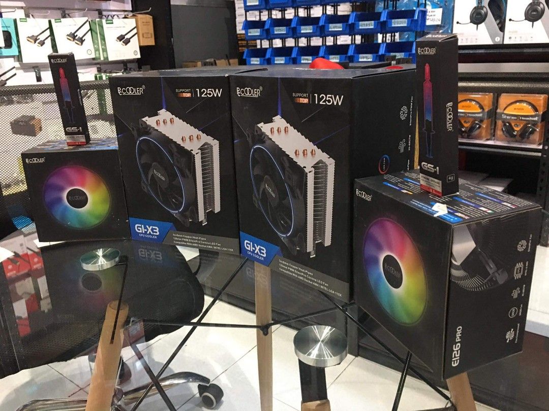 Pc Cooler for sale! (Category: Computer Parts) located in Makati City. Submitted by techubstoreandaccessories (Listing ID 1211542662, Image 3). Description: 🔻 PC Cooler E126PRO CPU Cooler Fan TPD 92W Halo SRGB 🔻 PC Cooler GI-X3B CPU Cooler Fan Full Tower TPD 125W RGB Strip 🔻 PC Cooler High Performance Thermal Grease GS-1 ON HAND! READY TO SHIP! 💯 GUARANTEED ORIGINAL ❗❗❗ ACTUAL PICS POSTED. DIRECT SUPPLIER❗❗❗BRANDNEW ITEMS❗❗❗ WITH 7DAYS REPLAC