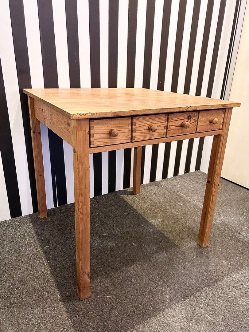 Pine wood SQUARE dining table / kitchen utensils table, Furniture