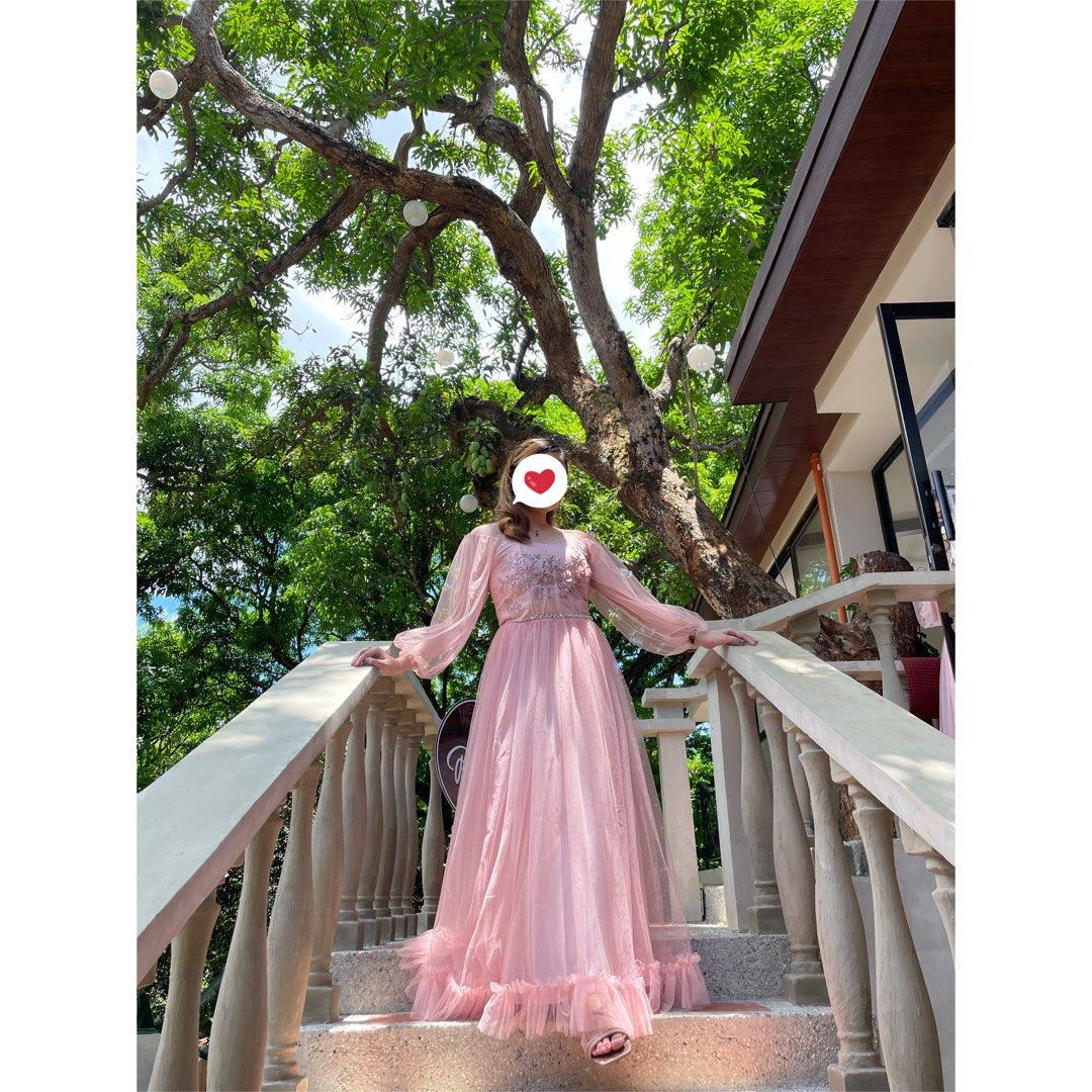 Pink Fairy Dress Long Gown Debut Bridesmaid, Women's Fashion, Dresses &  Sets, Dresses on Carousell