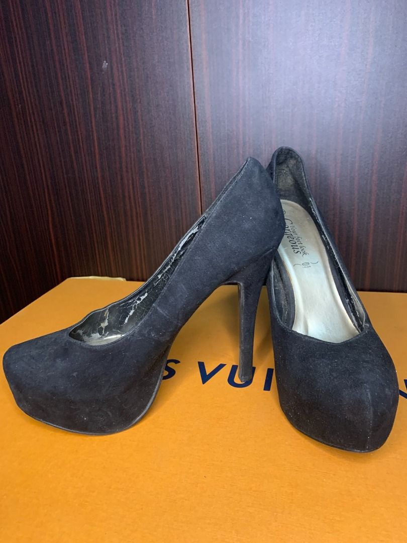 Plain Black Velvet Pumps/High Heels, Women's Fashion, Footwear, Heels