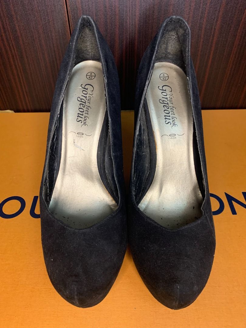 Plain Black Velvet Pumps/High Heels, Women's Fashion, Footwear, Heels