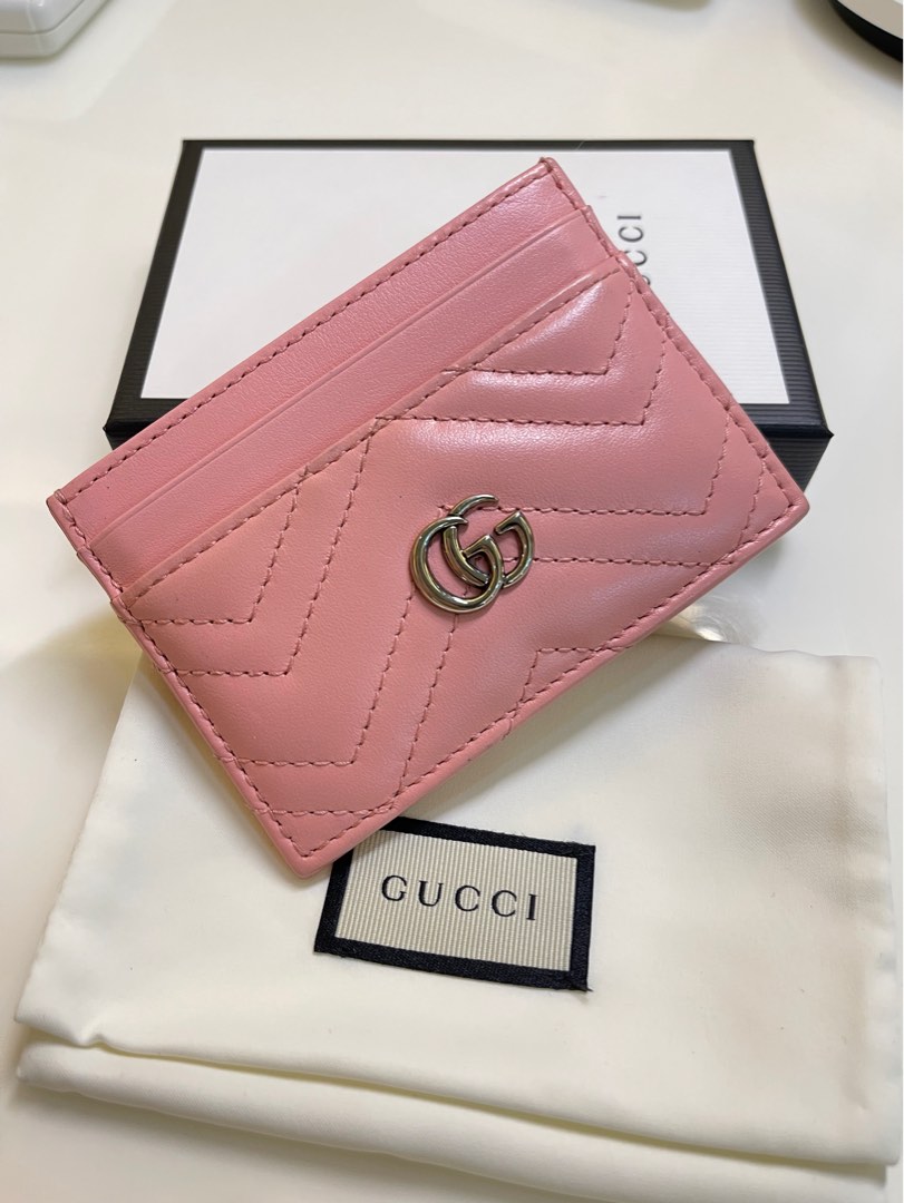 Gucci card sales holder pink
