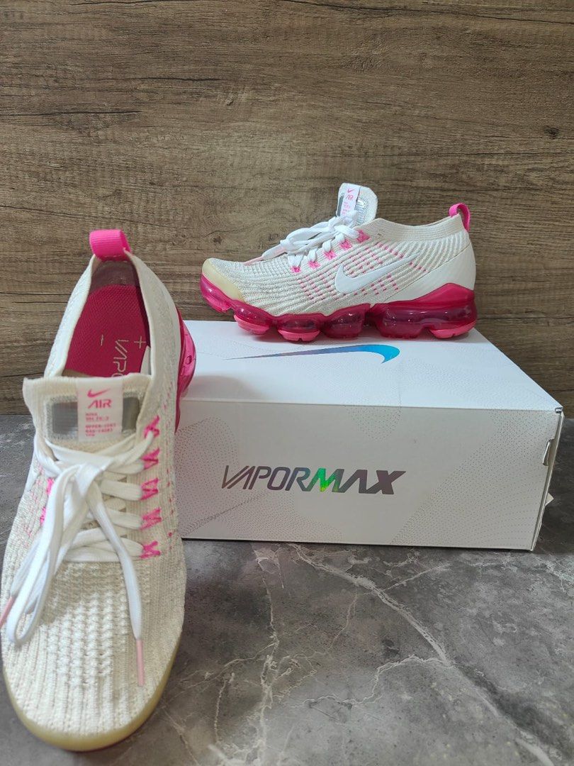 PRELOVED Nike W Air Vapormax Flyknit 3 Phantom White Laser Fuchsia