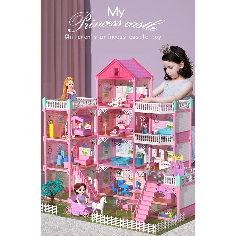 Pink princess castle on sale playhouse