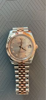 Rolex 41mm rose gold diamond studded watch