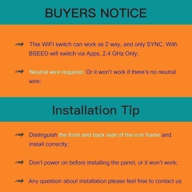 (SALE) BSEED Smart Light Switch 2 Pack Smart Alexa 1 Gang 1 Way WiFi