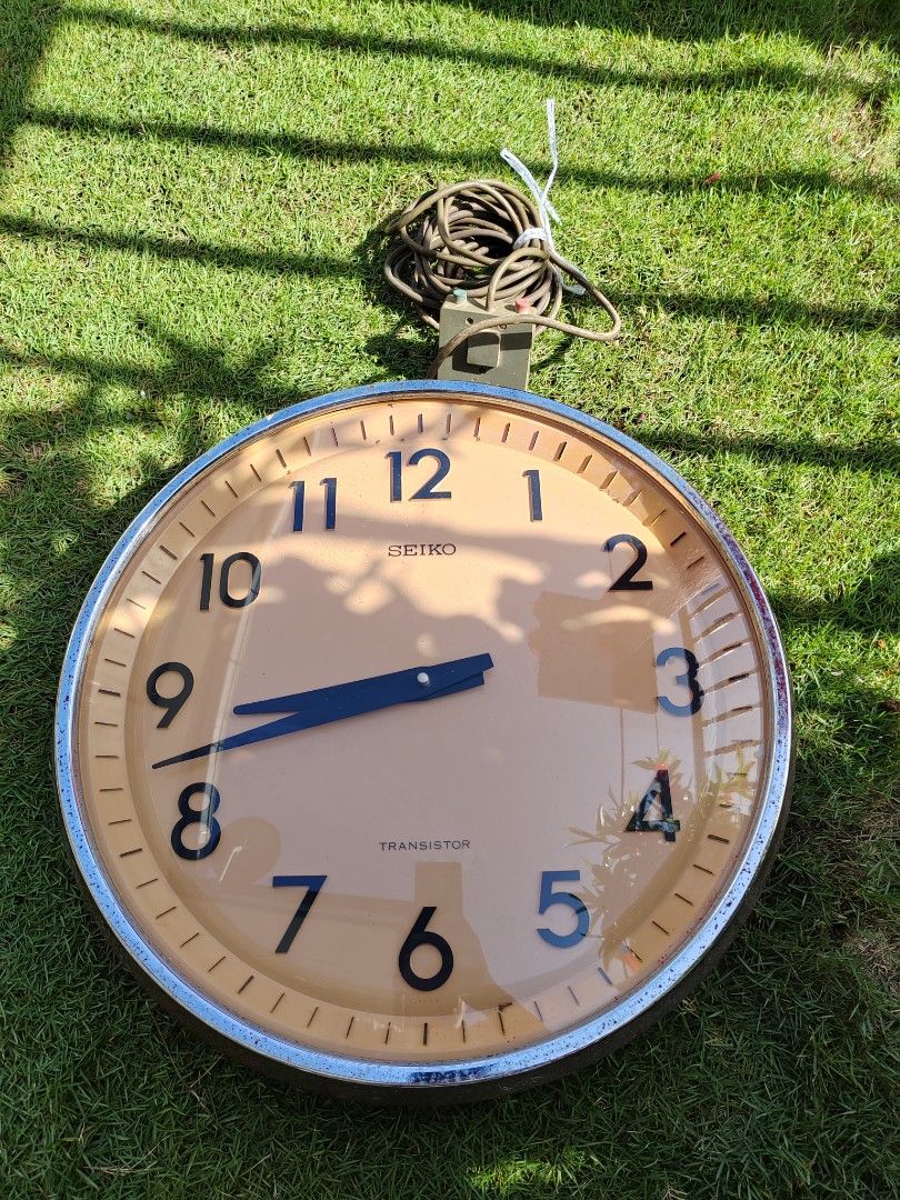 SEIKO トランジスタ掛時計 5 JEWELS 昭和レトロ SEIKO Vintage BIG Wall Clock (Transistor 5 Jewels), Furniture