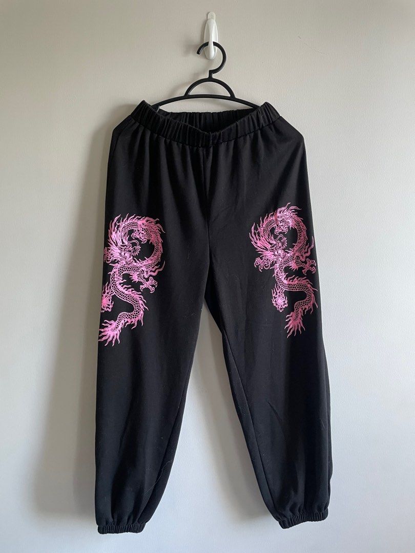 Pink dragon sweatpants clearance