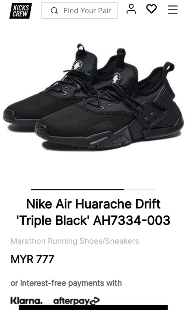 Huarache drift triple black outlet