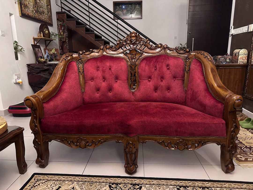 Sofa Jati, Furniture & Home Living, Furniture, Sofas on Carousell