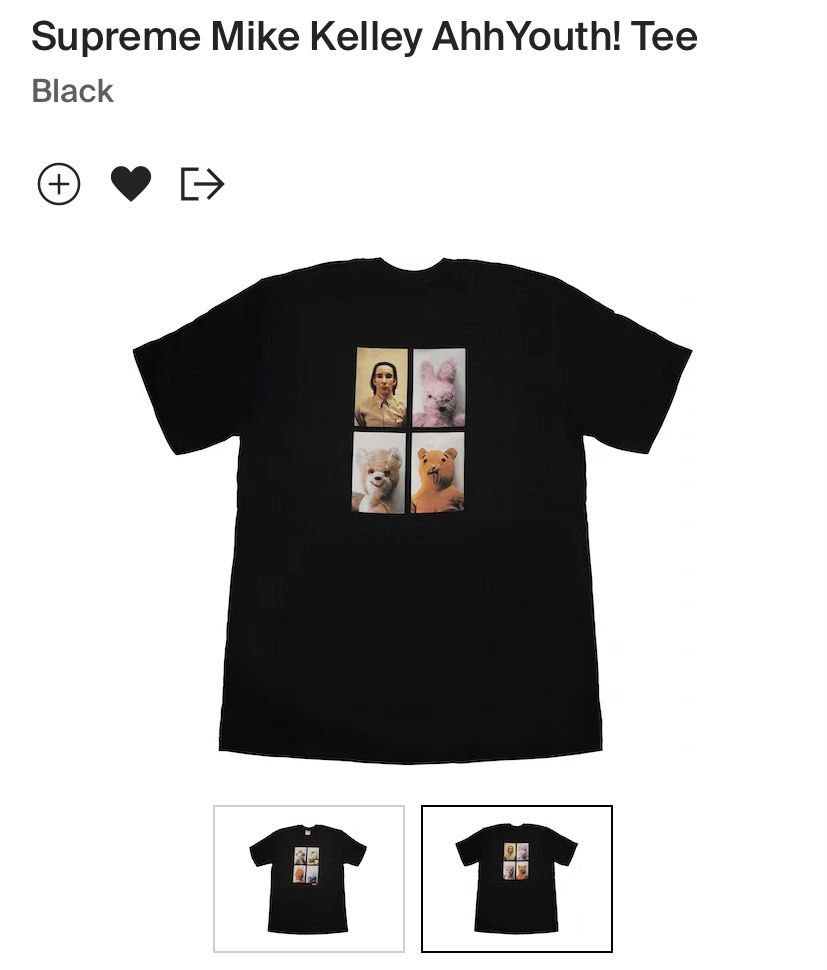 SUPREME MIKE KELLEY AHH YOUTH! T- SHIRT IN BLACK (SIZE M)