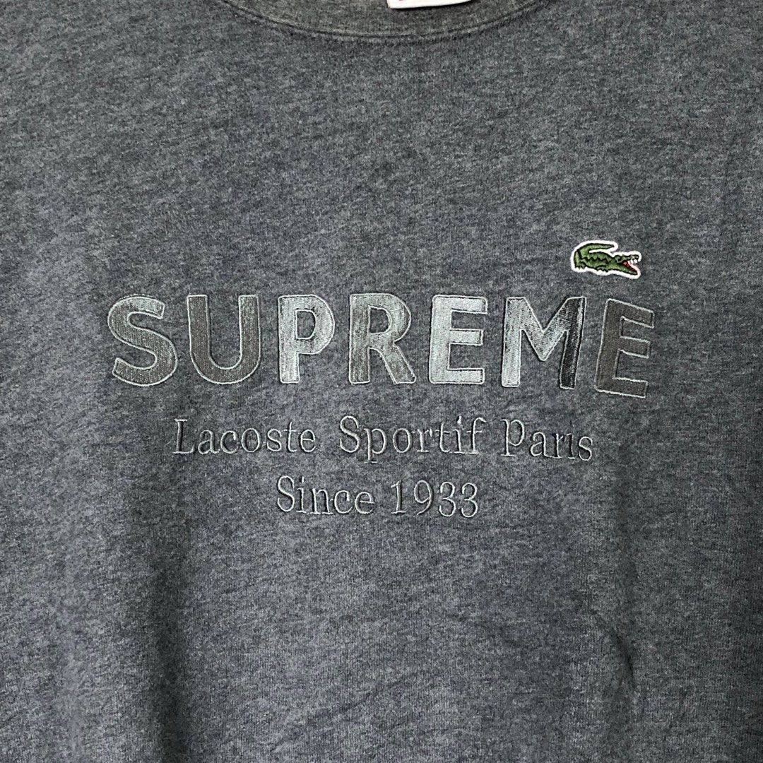 SUPREME x LACOSTE Gray Sweater Men s Fashion Tops Sets