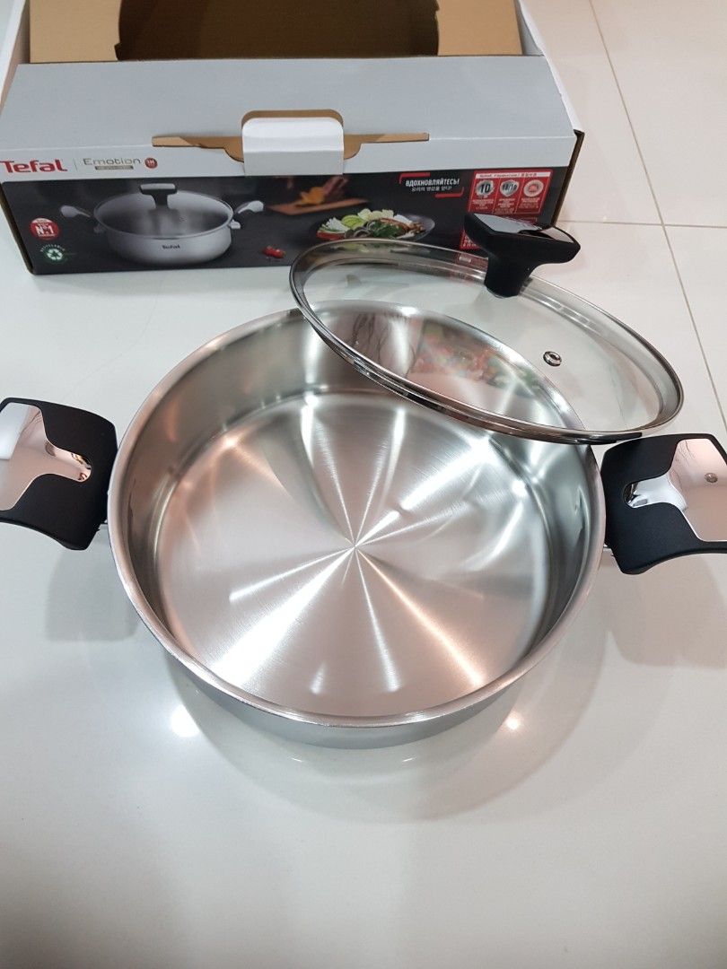 Tefal emotion stainless steel pot, Furniture & Home Living, Kitchenware ...