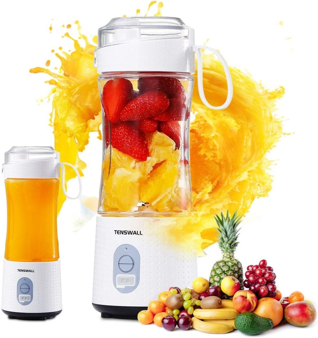 Tenswall Portable, Personal Size Smoothies and Shakes, White Handheld Fruit  Machine 13oz USB Rchargeable Juicer Cup, Ice Blender Mixer Home/Of, 380ML