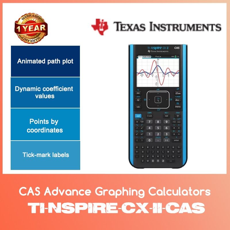 Technology　on　Computers　Texas　Calculators　Business　Graphing　Instruments　CAS　Office　TI-Nspire-CX-II-CAS　Tech,　Advance　WARRANTY,　YEAR　WITH　Carousell