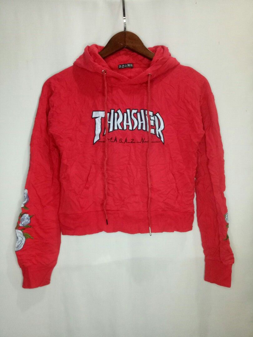 Thrasher hoodie crop top top