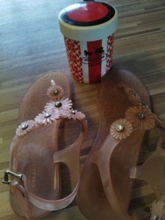 [To Give Away] Original Coach Jelly Sandals Size 37 and cup