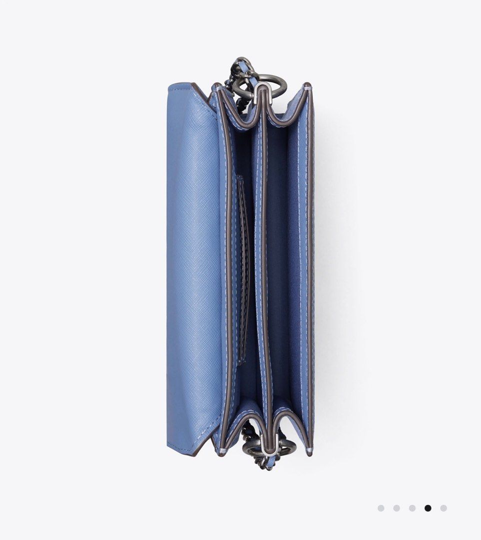 Tory Burch Robinson Woven Mini Shoulder Bag in Bluewood, Luxury, Bags