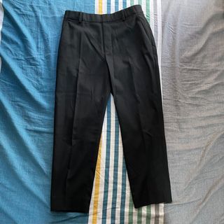 Uniqlo 黑色 直筒 九分 西裝褲