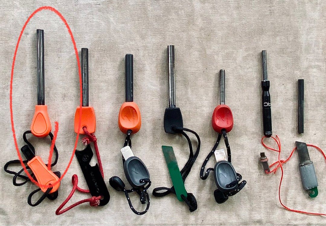 Upgraded Professional XL Ferro Rod with Safety Whistle in Mandarin