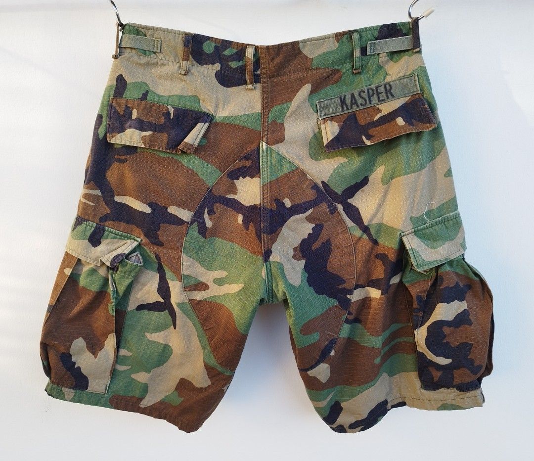 M65 Woodland Army Military Camo Cargo Shorts 6 Pockets RipStop