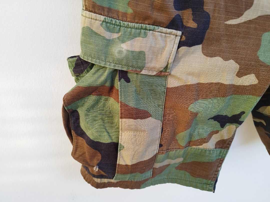 M65 Woodland Army Military Camo Cargo Shorts 6 Pockets RipStop