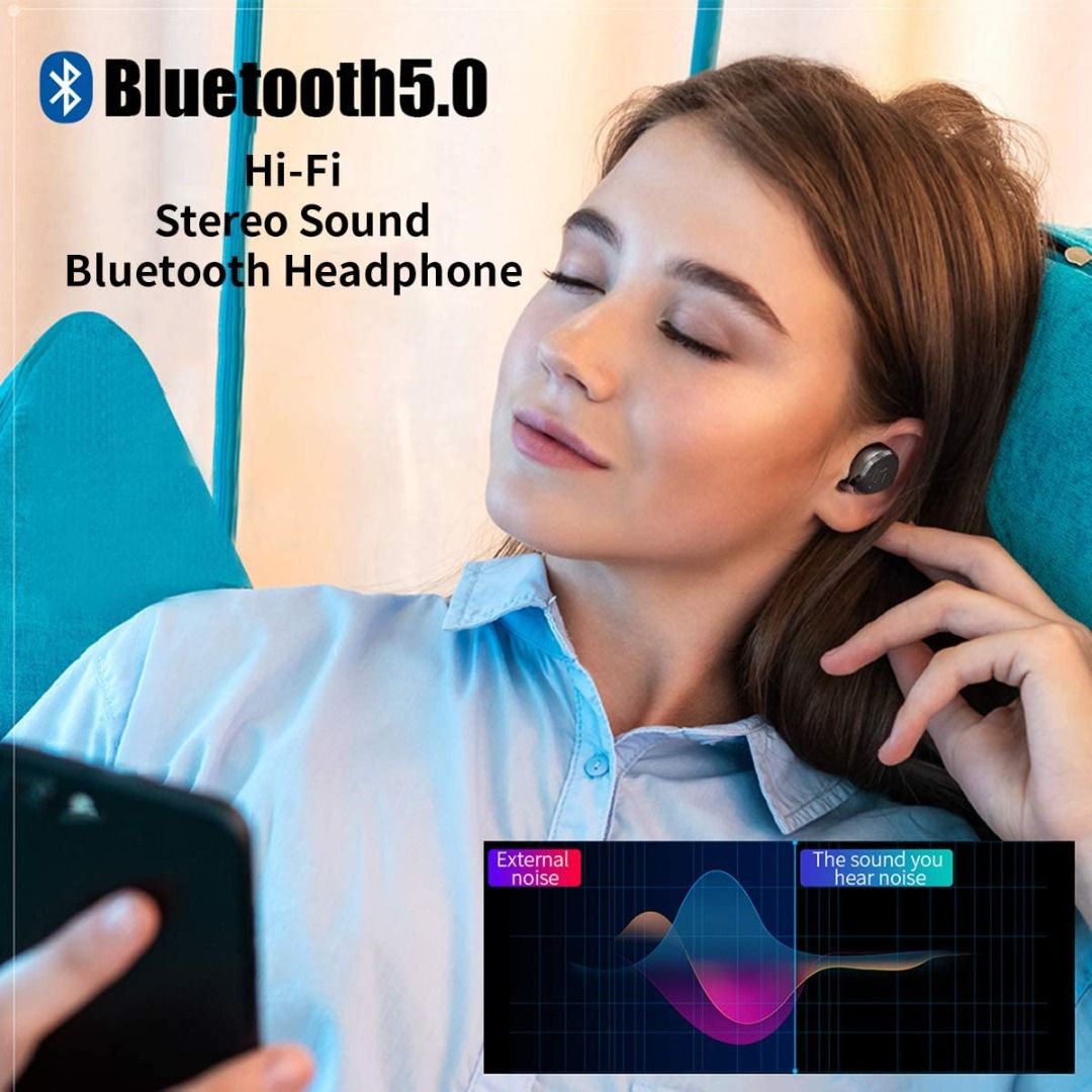 USED Wireless Earbuds AIKELA Bluetooth Wireless Stereo Headphones Bluetooth 5.0 in Ear Earbuds with 3000mAh Charging Case IPX7 Waterproof Sport
