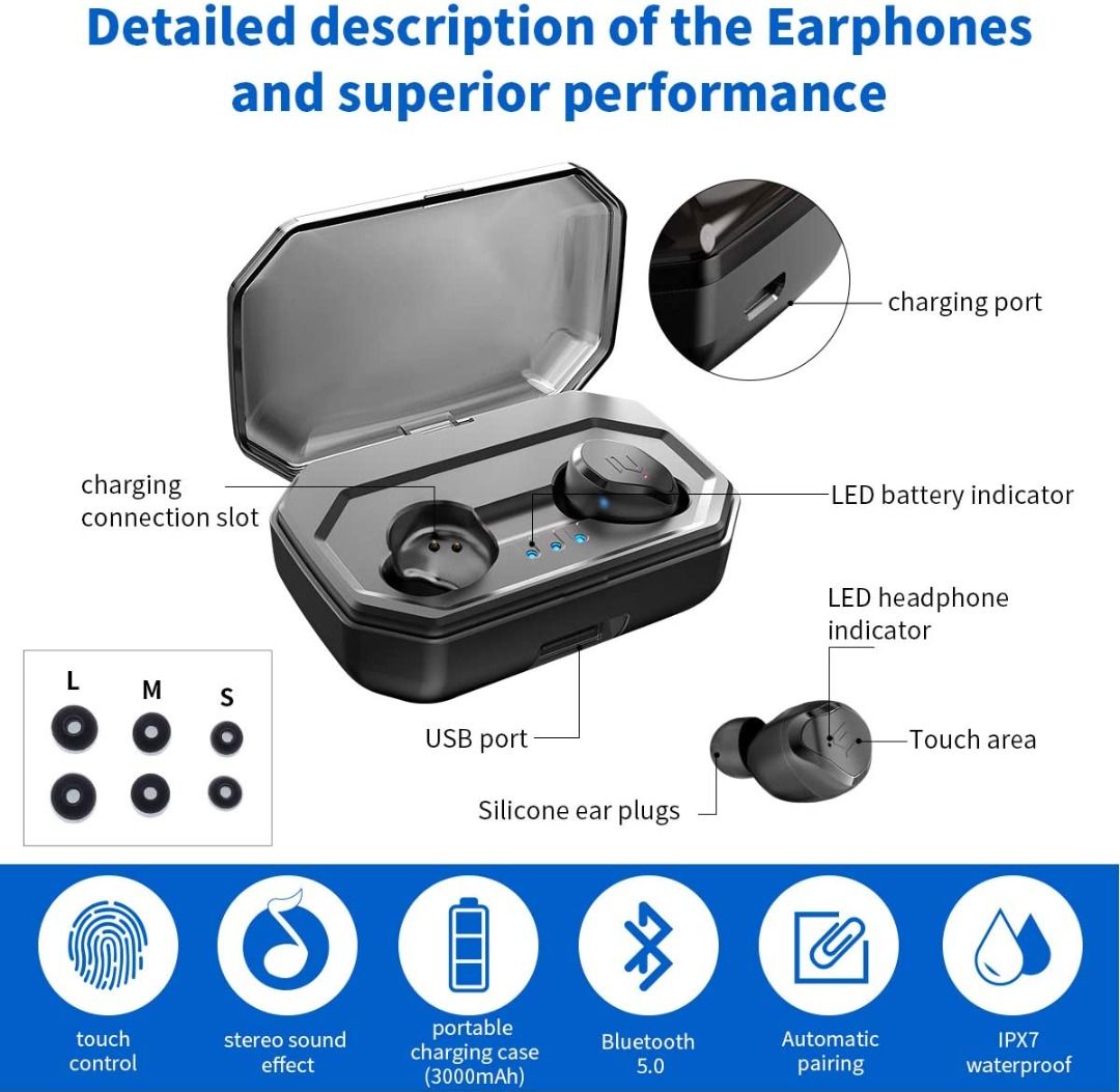 Aikela wireless earbuds top