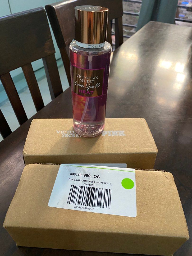 Victoria Secret Pink LS (Category: Fragrance & Deodorants) located in Paranaque City. Submitted by lca520 (Listing ID 1211421025, Image 1). Description: Extra body mist spray Love Spell scent From the US One box opened to check scent name 500 each, 900 if will get both bottles.