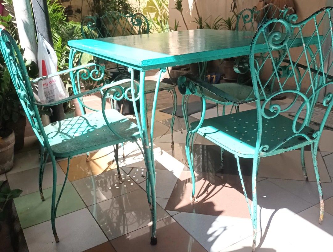 vintage-4-seater-rot-iron-garden-set-furniture-home-living-outdoor