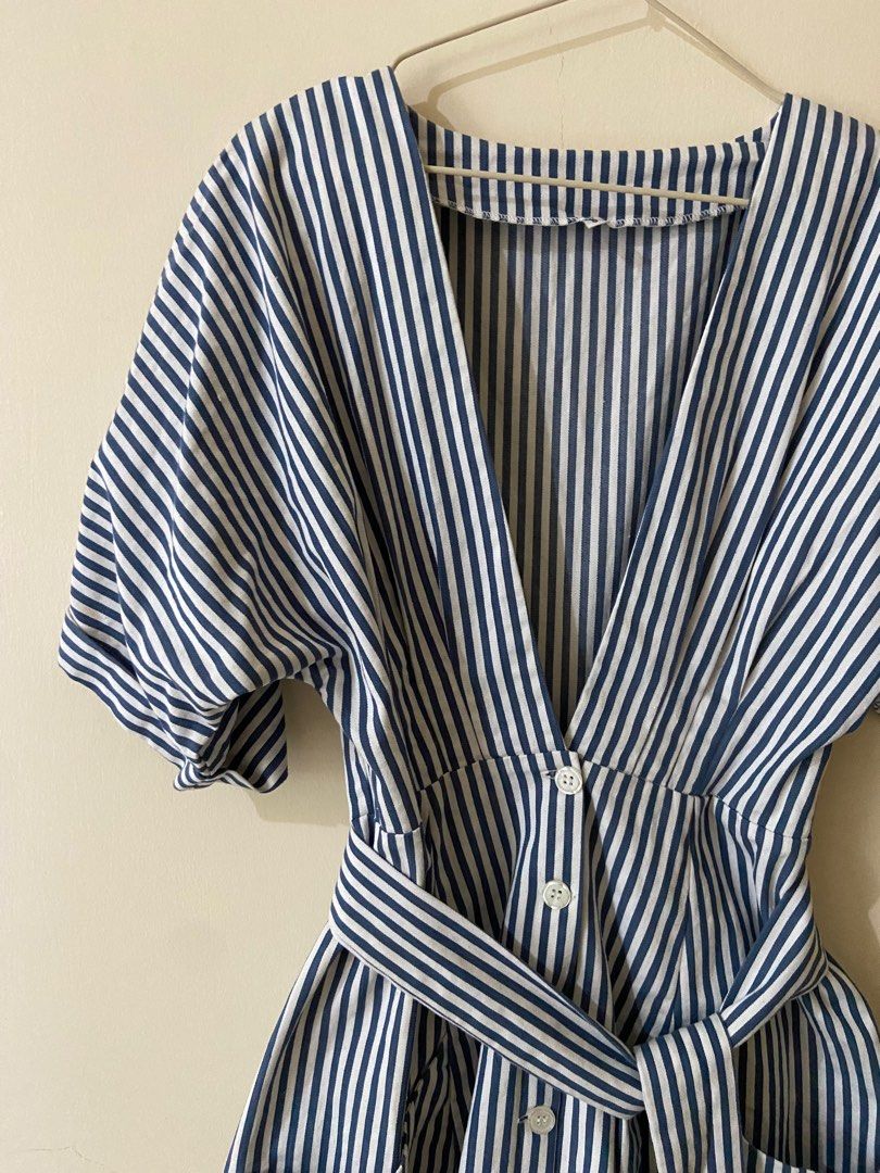V Neck Button Front Dress main image 1