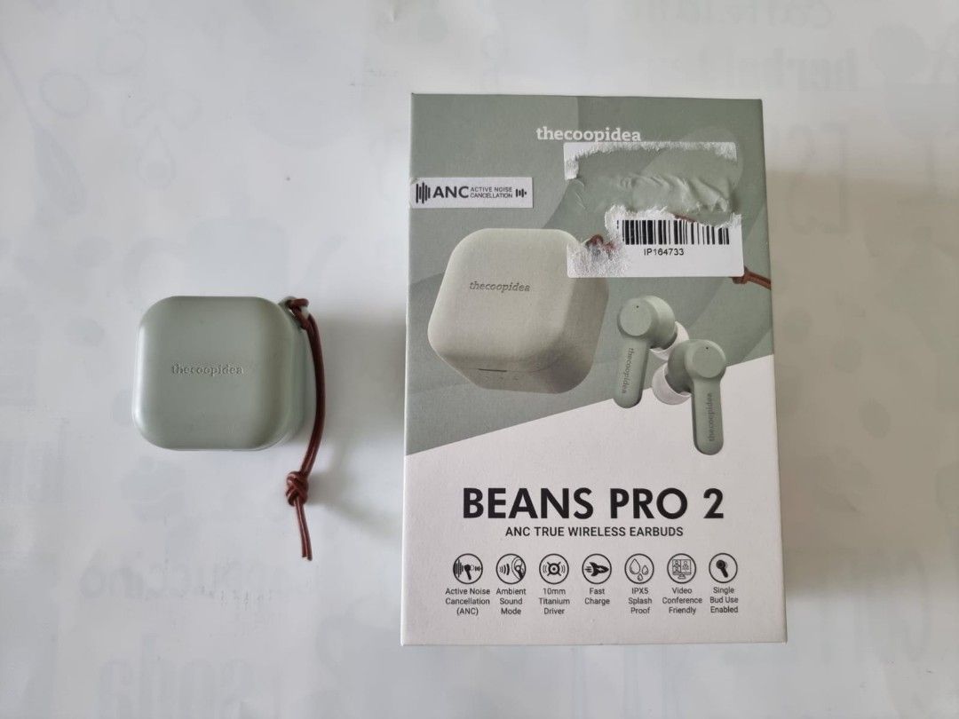 Wireless Earbuds thecoopidea Beans Pro 2 ANC Active Noise Cancellation True Wireless Earbuds Olive Green