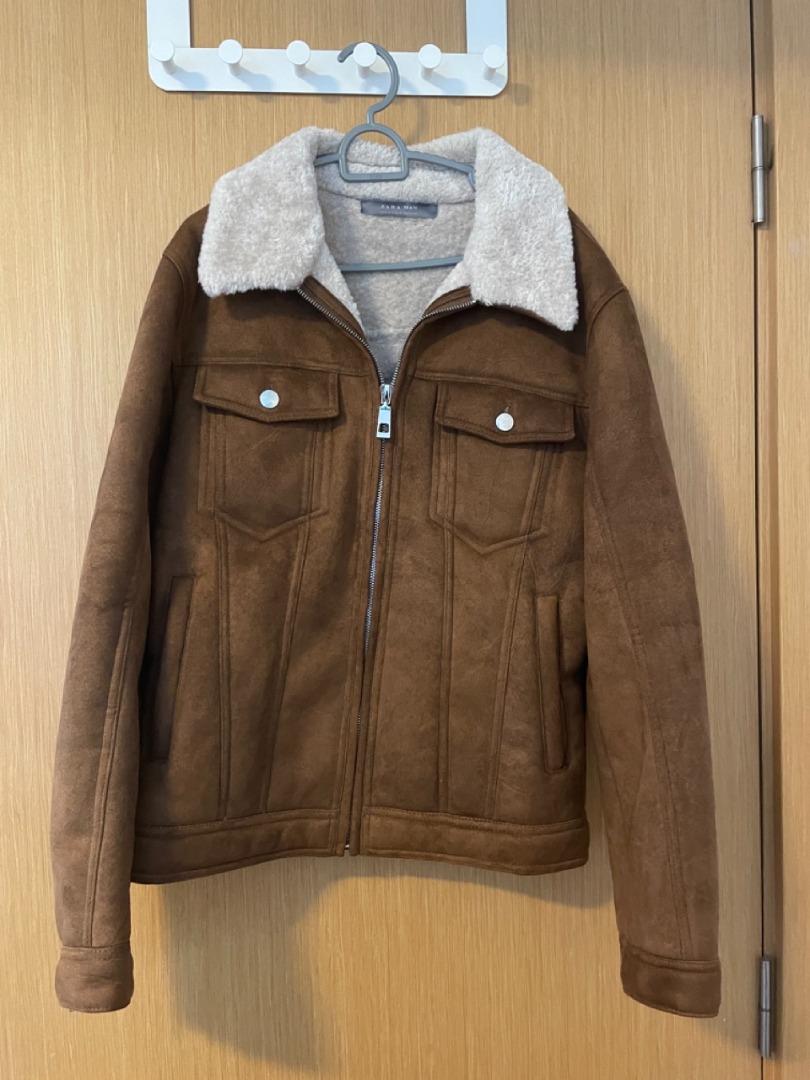 Mens shearling jacket zara top
