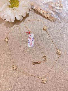 18k_japan guilloche cloverleef pendant necklace
