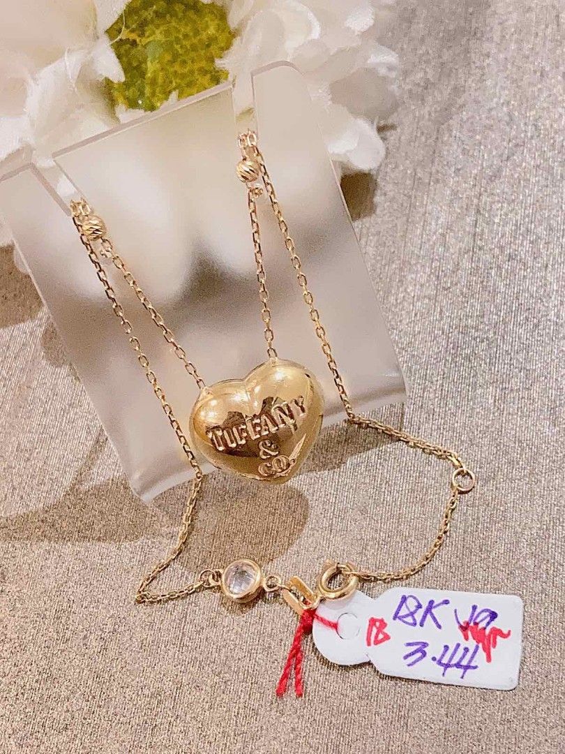 Tiffany gold heart locket necklace clearance