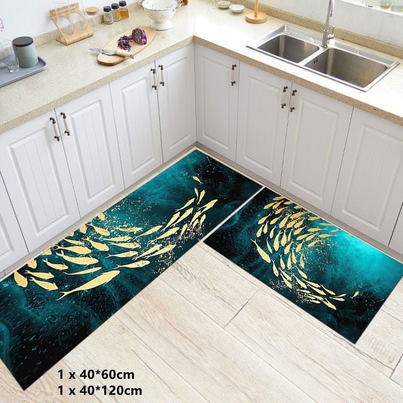 Long Strip Floor Mat Kitchen Oil-proof Mat Bathroom Absorbent Non-slip Rugs  Cartoon Floor Mat Area Carpet Rugs Living Room