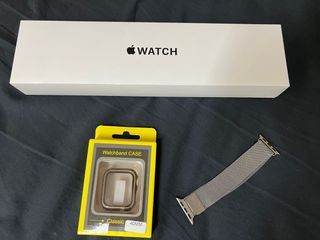 全新僅拆封保固中 Apple Watch SE2 40mm GPS 全新保護殼+二手副廠米蘭錶帶