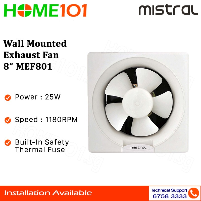 [ Electrical Warehouse Wholesale Department ] Mistral Wall Mounted Exhaust Fan 8" MEF801, TV