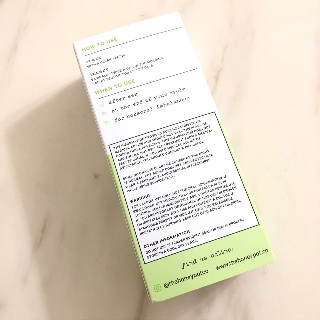全新 HoneyPot Boric Acid & Herbs 陰道炎硼酸塞劑, 健康及營養食用品, 牙套，支撐器和保護器 Carousell