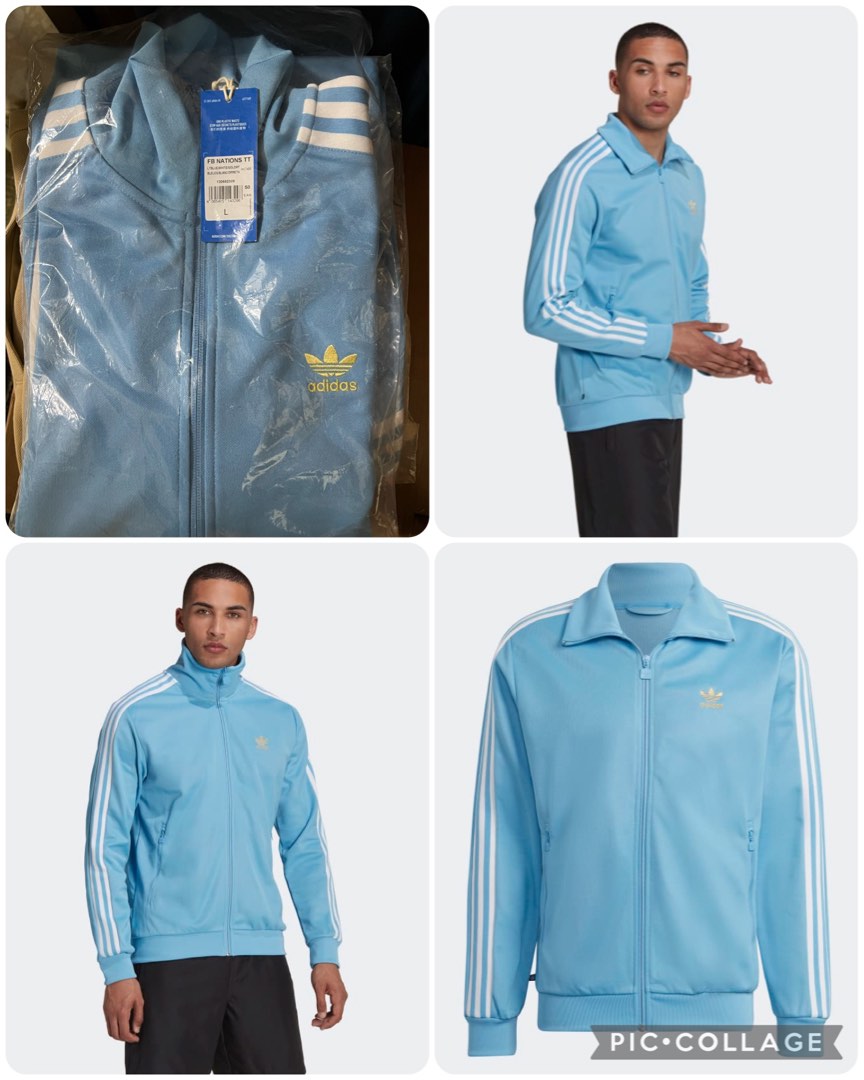 Adidas jacket 2025 light blue