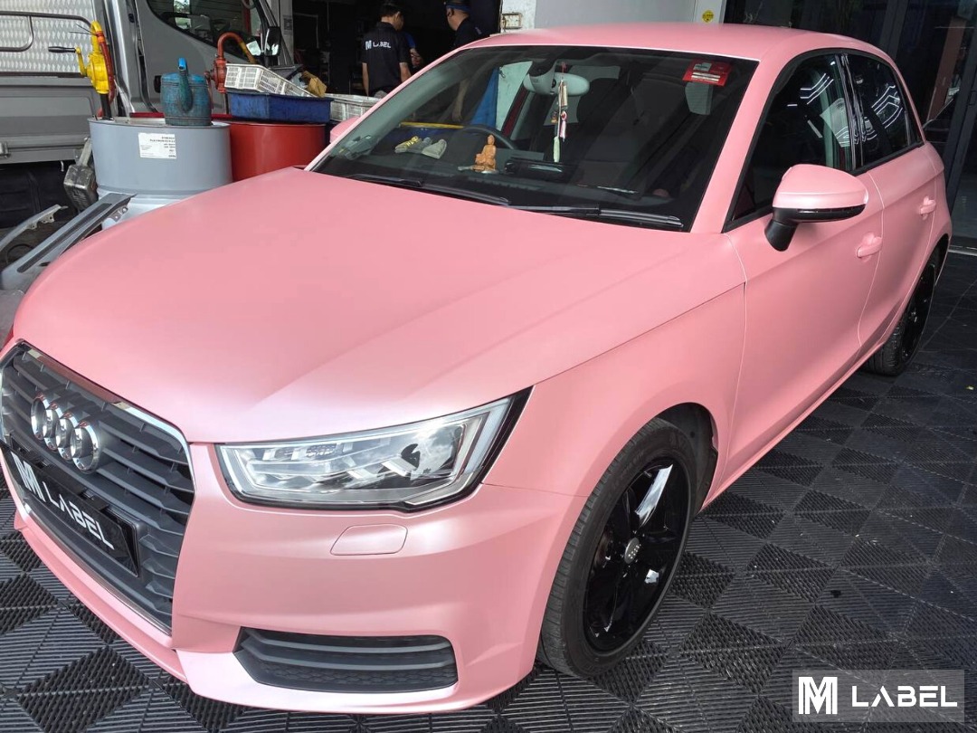 Audi A1 Full Vinyl Wrap - Satin Metallic Sakura Pink, Car Accessories ...