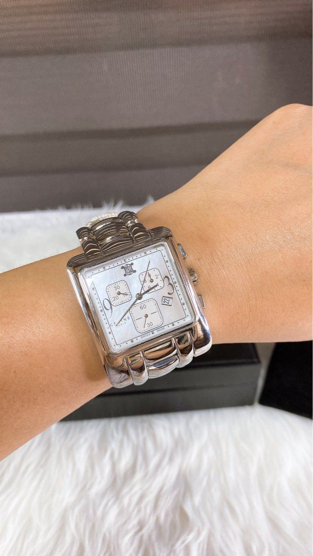 CELINE Watch Wristwatch Macadam Face Silver Color Stainless Steel Quartz  Vintage Authentic - Etsy India