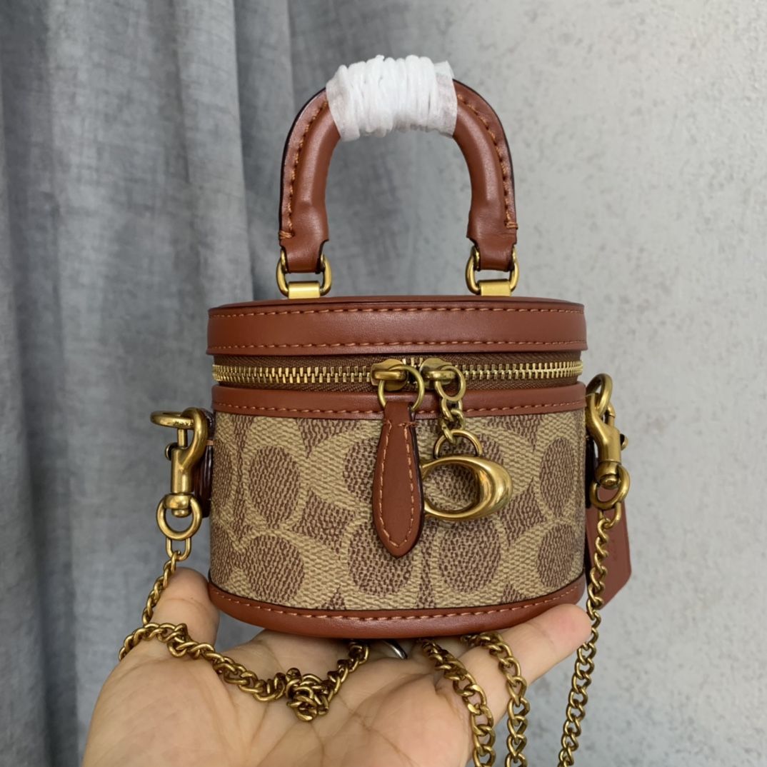 Authentic Coach 768 old flower CE769 black TRAIL 12 chain