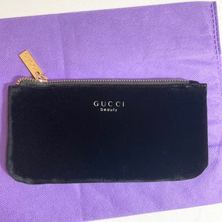 AUTHENTIC Gucci black velvet makeup wallet pouch travel bag organizer