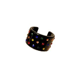 Black Jewel Acrylic Resin Statement Cuff
