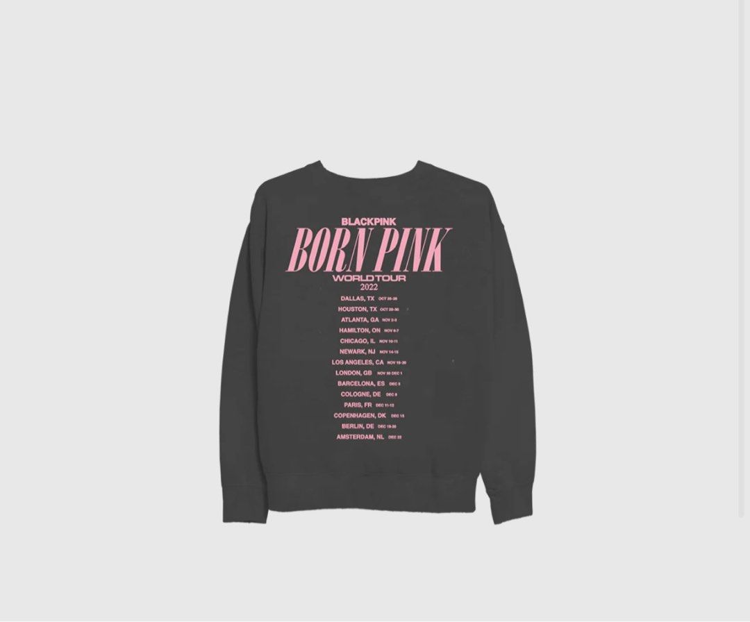 BLACKPINK BORN PINK TOUR LOGO CREWNECK 衫(冇帽hoodie), 興趣及遊戲