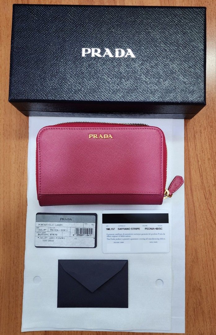 新品未使用 付属品付き PRADA 1M0081 コンパクトウォレット ピンク