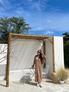 Brown dress sets with cardigans